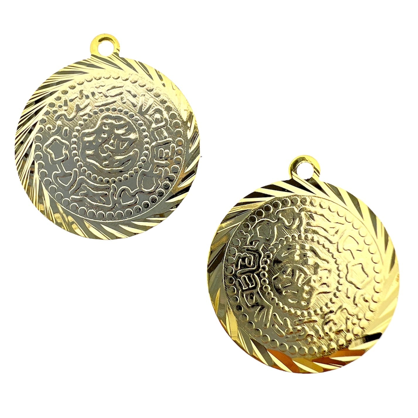 Bedel patroon munt goud 24kr DQ 22,5x20mm-bedels-Kraaltjes van Renate