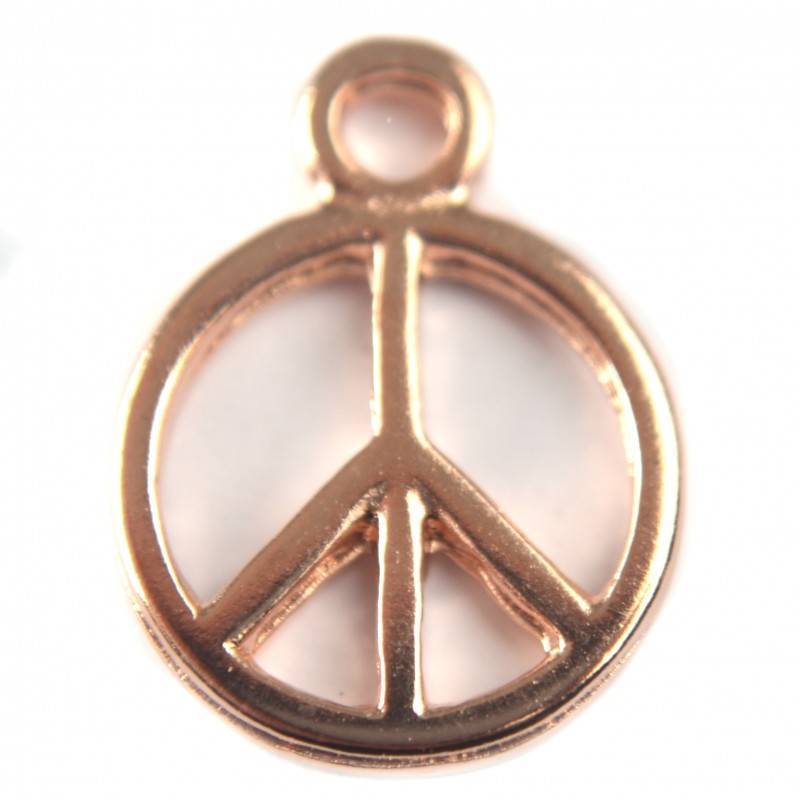 Bedel peace metaal roségoud DQ 16x12mm-Kraaltjes van Renate