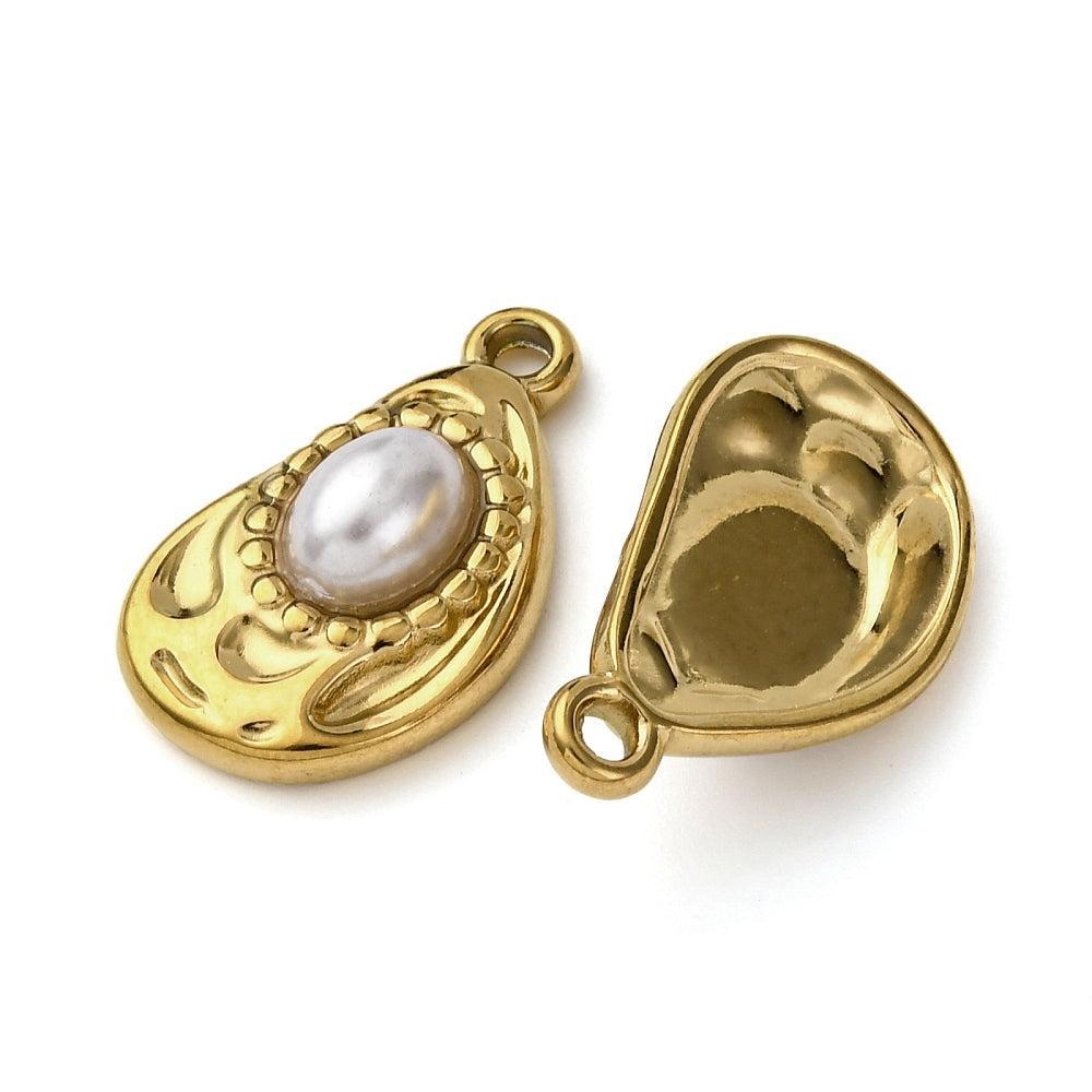 Bedel pearl RVS premium goud 22,5mm - per stuk-bedels-Kraaltjes van Renate