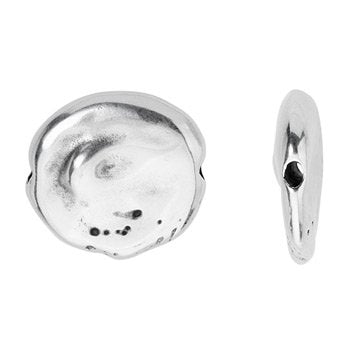Bedel pearl bead plat RVS zilver 19mm - per stuk-Kralen-Kraaltjes van Renate