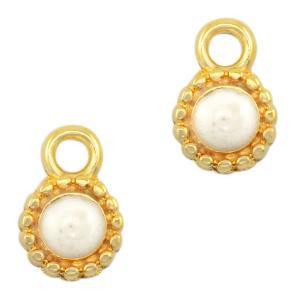 Bedel pearl white-goud DQ 11,5x8mm-Kraaltjes van Renate