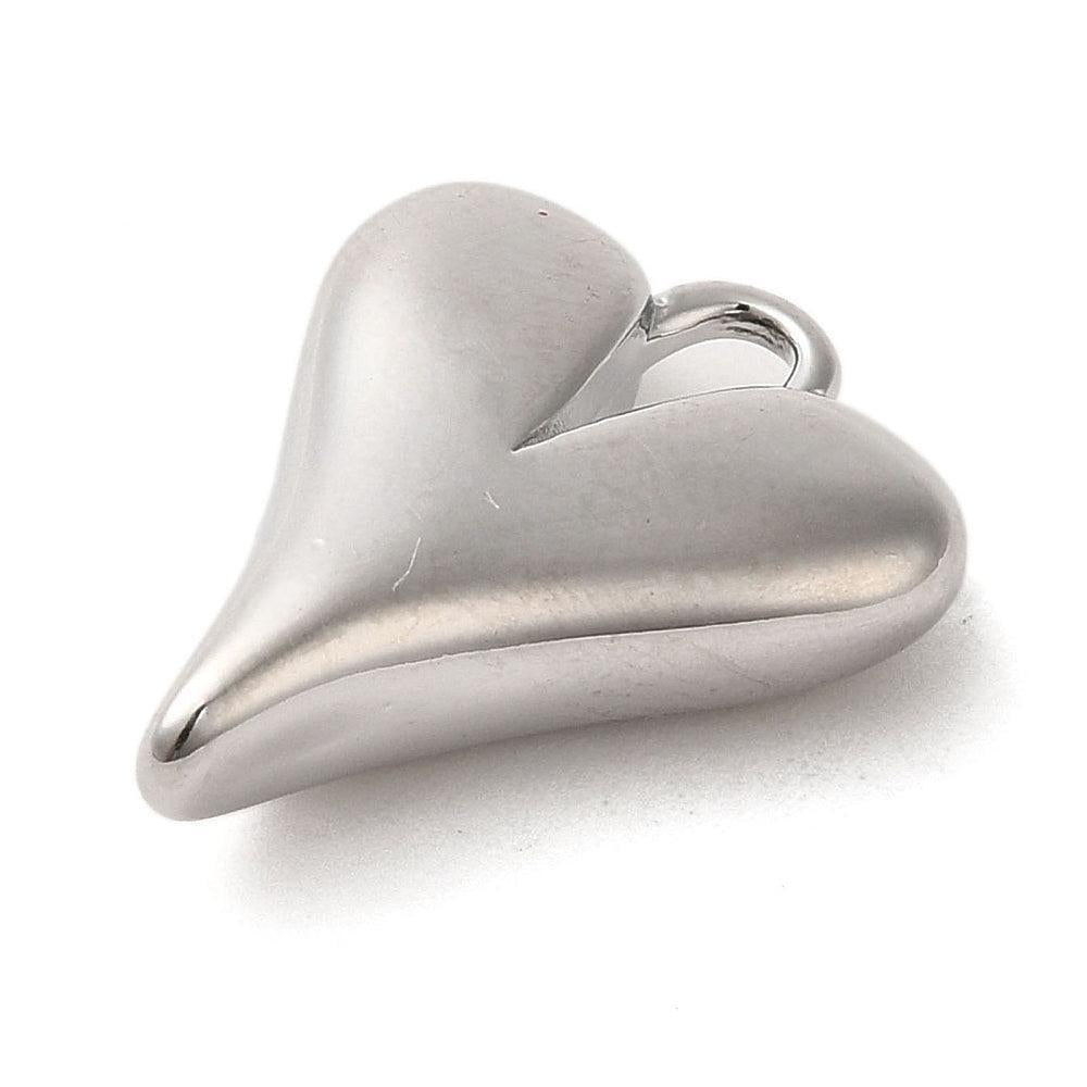 Bedel platinum zilver hart 20mm- per stuk-bedels-Kraaltjes van Renate