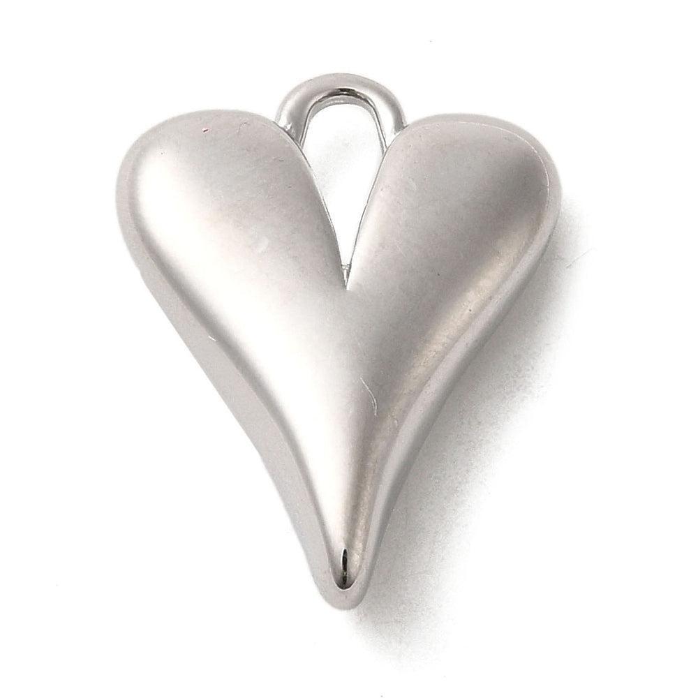 Bedel platinum zilver hart 20mm- per stuk-bedels-Kraaltjes van Renate