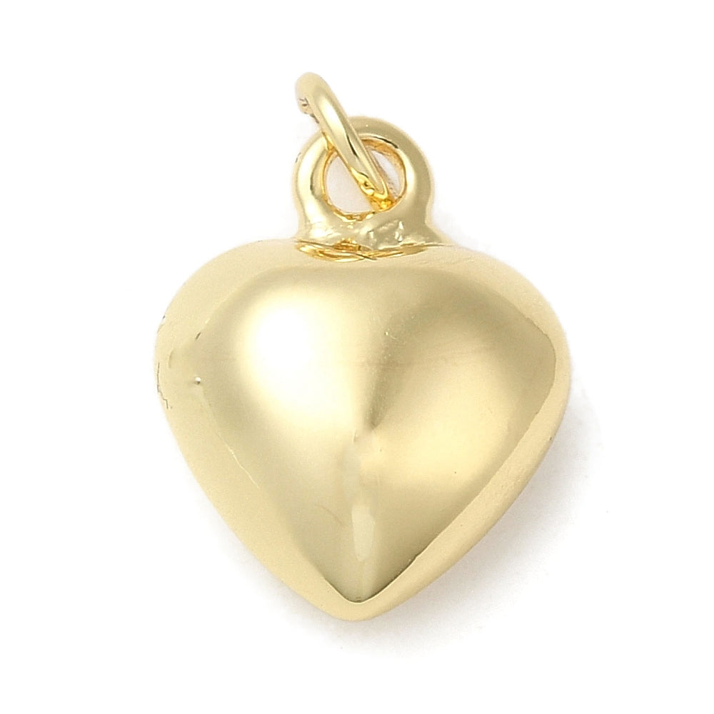 Bedel puffed hart 18K gold plated 14.5x11.5x7mm-Kralen-Kraaltjes van Renate
