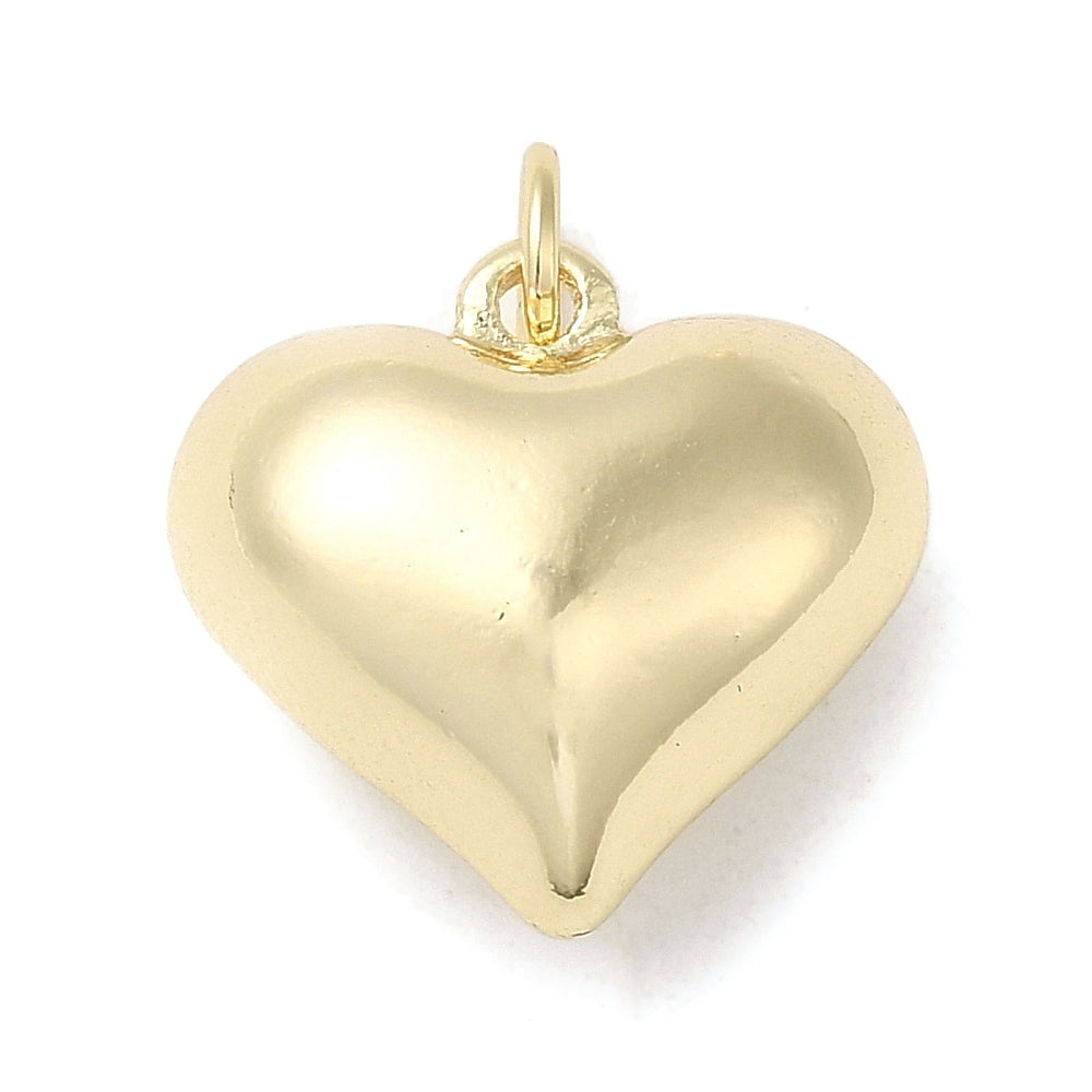 Bedel puffed hart 18K gold plated 15x15.5x8mm-Kralen-Kraaltjes van Renate