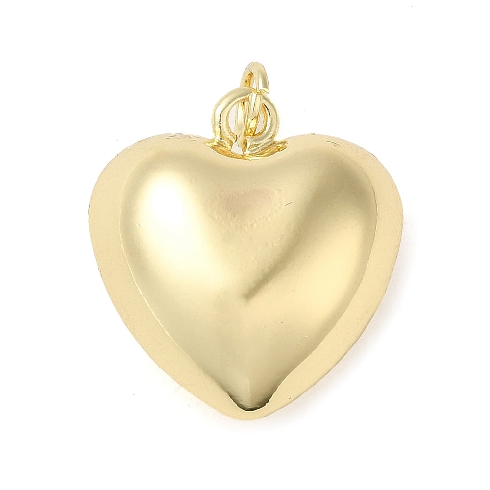 Bedel puffed hart 18K gold plated 20x18x9.5mm-Kralen-Kraaltjes van Renate
