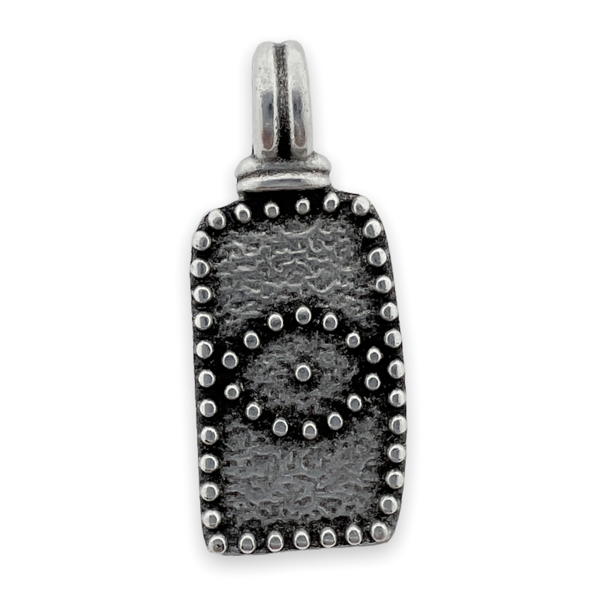 Bedel rechthoek eye Zilver DQ Ø3mm 10x23mm-bedels-Kraaltjes van Renate