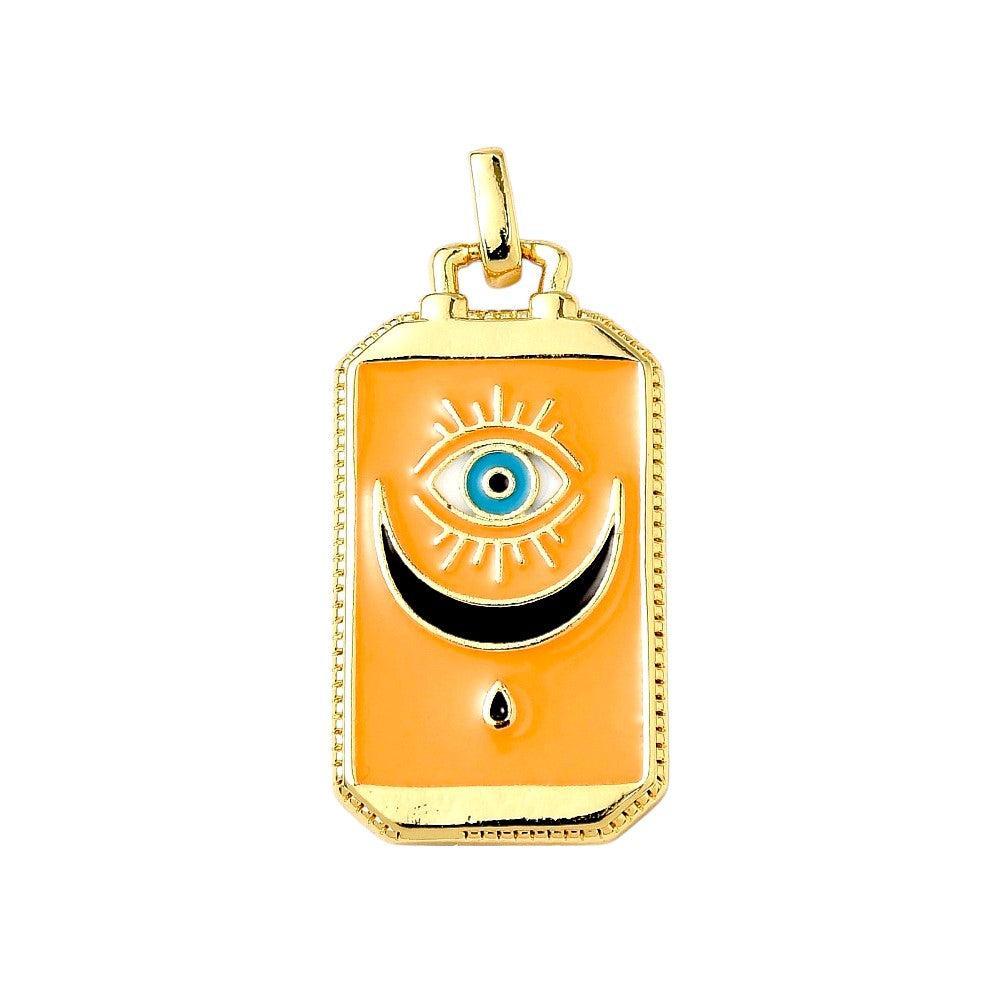 Bedel rechthoek oranje 18K goud 27,5mm - per stuk-bedels-Kraaltjes van Renate