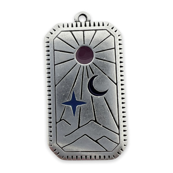 Bedel rechthoek spiritueel Zilver DQ 18x33mm-bedels-Kraaltjes van Renate