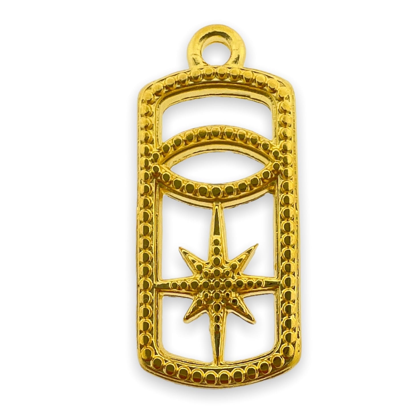 Bedel rechthoek spritueel Goud 24K DQ 10x22mm-bedels-Kraaltjes van Renate