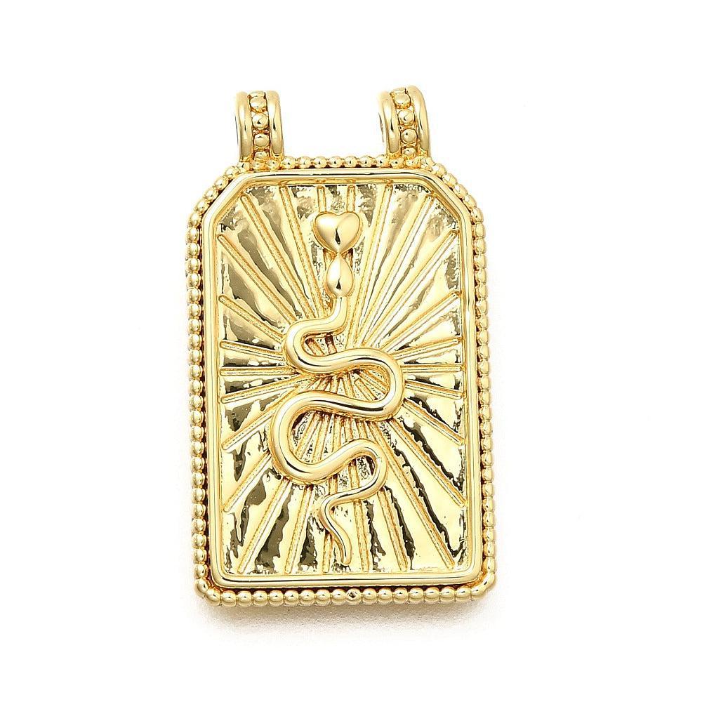 Bedel rectangle snake 18K goud 26mm- per stuk-bedels-Kraaltjes van Renate