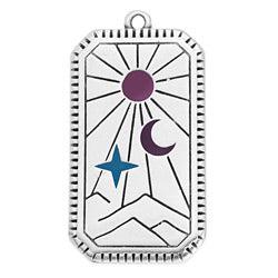 Bedel rectangular spiritueel RVS zilver 18x33mm-bedels-Kraaltjes van Renate