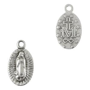 Bedel religieus Zilver DQ 16x10mm-bedels-Kraaltjes van Renate