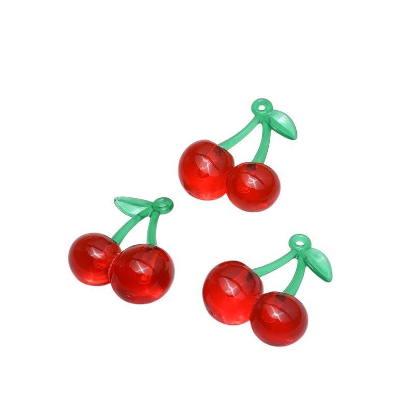 Bedel resin kers rood 33mm- per stuk-bedels-Kraaltjes van Renate