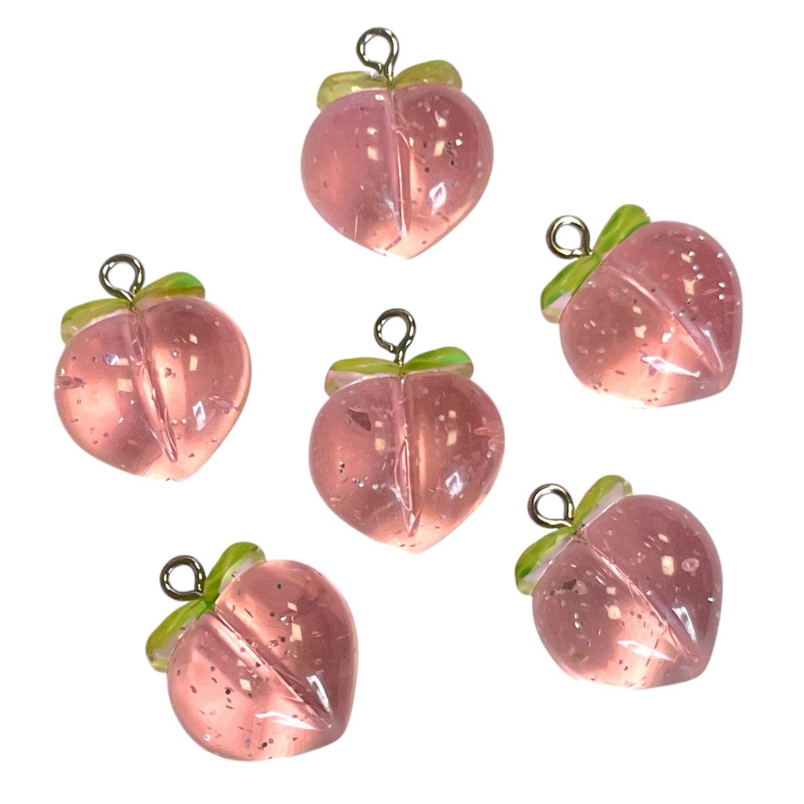Bedel resin perzik roze zilver 20mm- per stuk-bedels-Kraaltjes van Renate