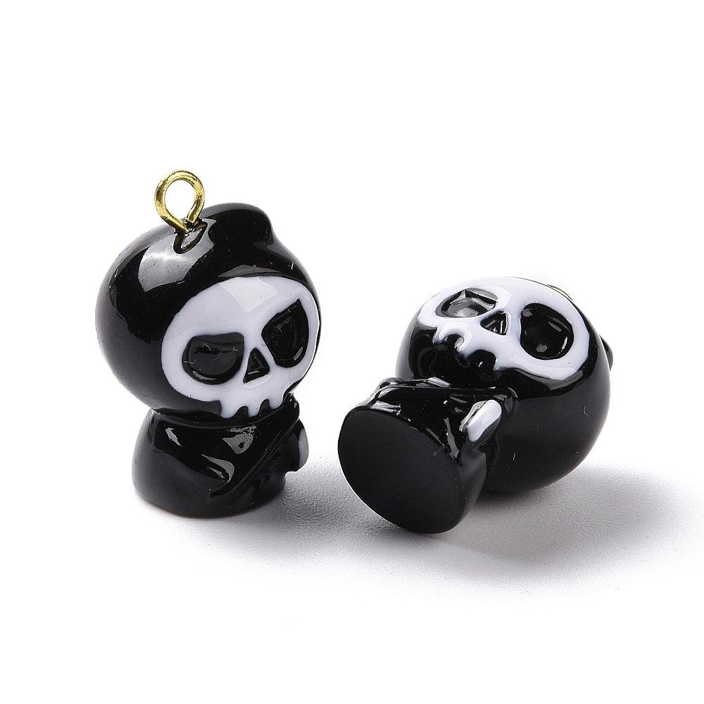 Bedel resin skelet zwart/wit 20.5x13x12.5mm-bedels-Kraaltjes van Renate