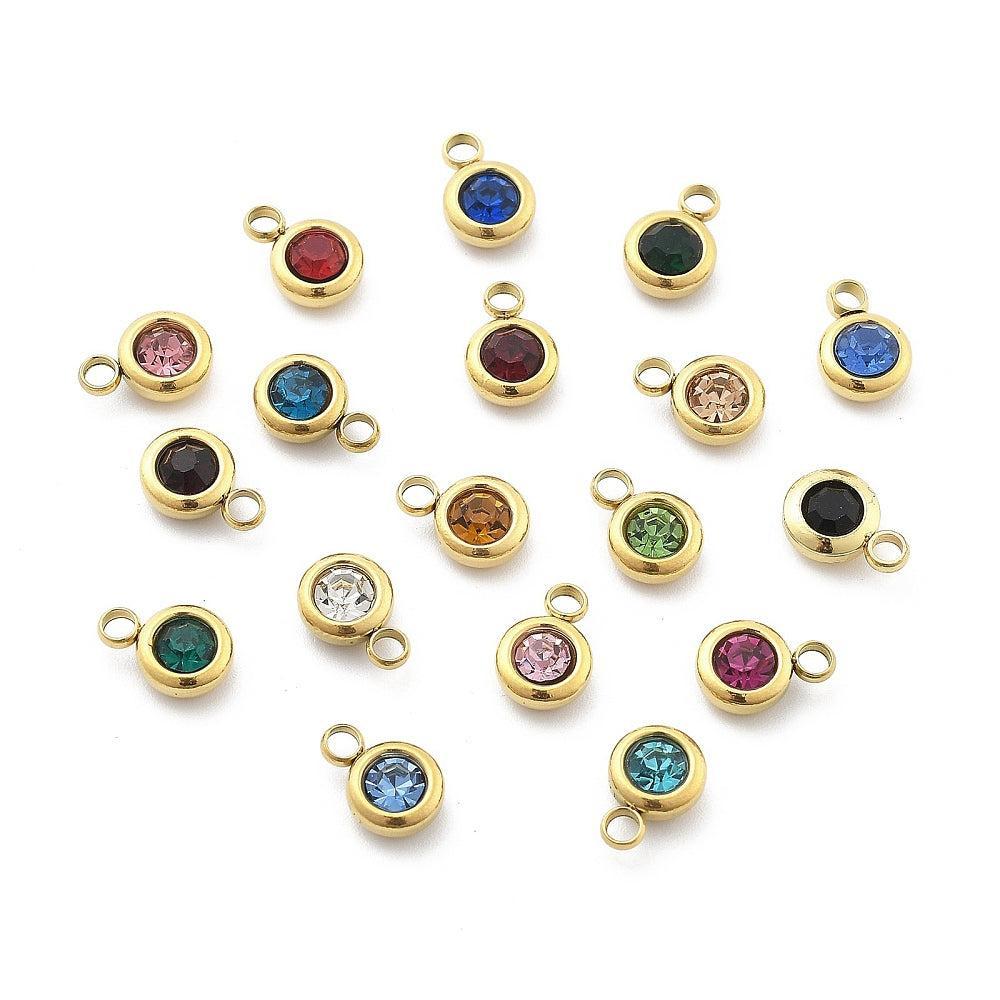 Bedel rhinestone 18K Goud 9x6,5mm - per stuk-bedels-Kraaltjes van Renate