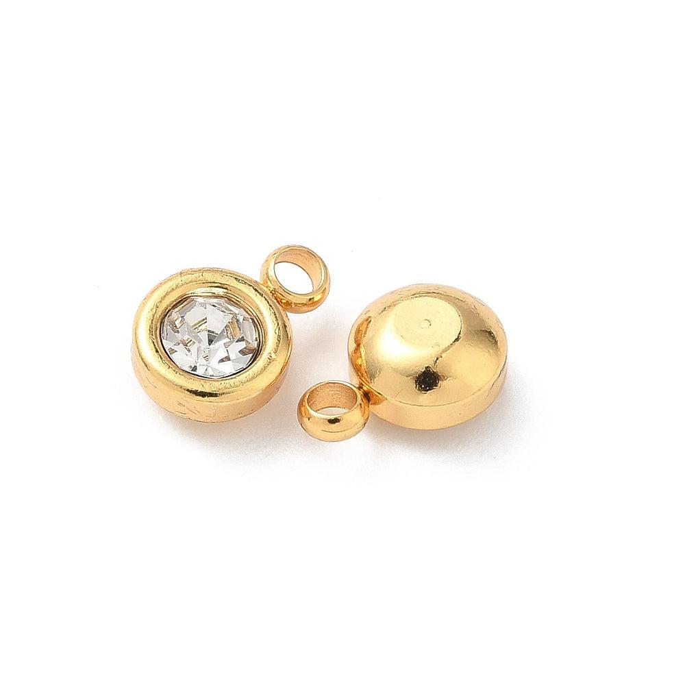 Bedel rhinestone RVS Clear 18k 9mm - per stuk-Kralen-Kraaltjes van Renate