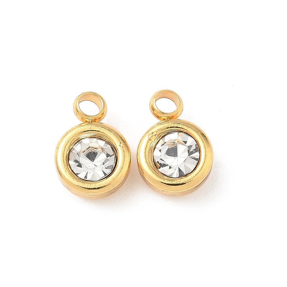 Bedel rhinestone RVS Clear 18k 9mm - per stuk-Kralen-Kraaltjes van Renate