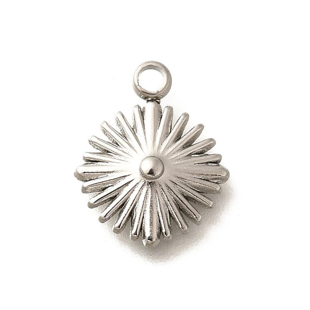 Bedel rhombus RVS zilver 14mm- per stuk-bedels-Kraaltjes van Renate