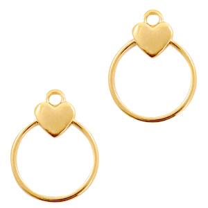 Bedel ring met hartje Goud DQ 20x15mm-Kraaltjes van Renate