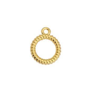 Bedel ring twisted DQ 24K goud 14,5mm - per stuk-bedels-Kraaltjes van Renate