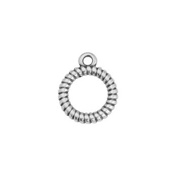Bedel ring twisted DQ zilver 14,5mm - per stuk-bedels-Kraaltjes van Renate