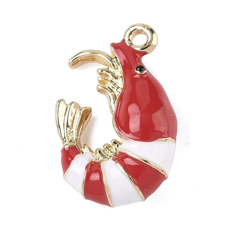 Bedel kreeft rood/goud 19mm- per stuk-bedels-Kraaltjes van Renate