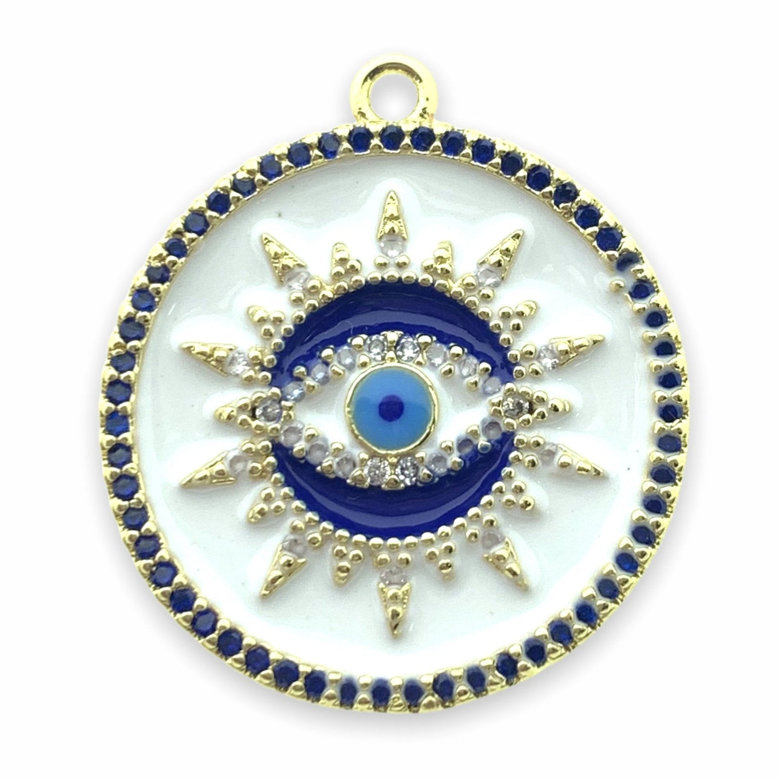 Bedel rond evil eye Goud DQ 24x22mm-Kraaltjes van Renate
