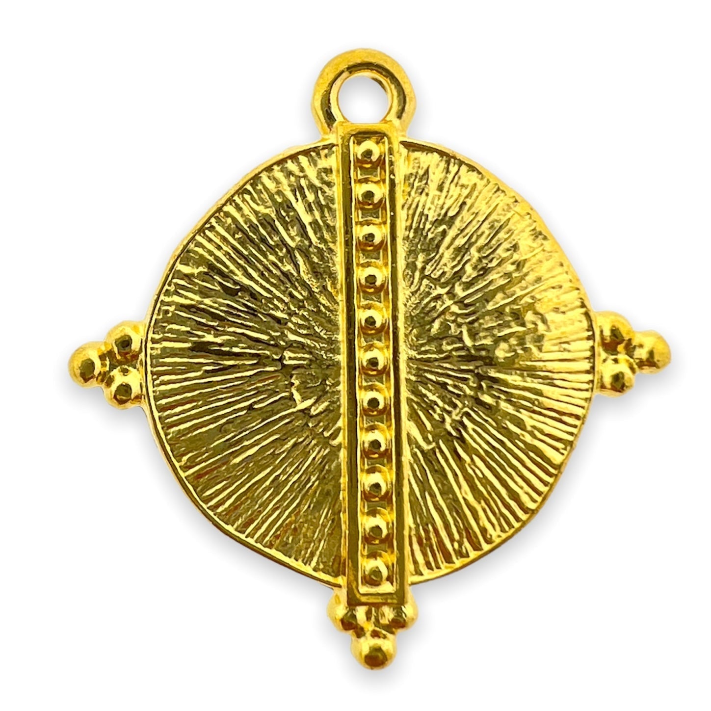 Bedel rond motief Goud 24K DQ 21x22mm-bedels-Kraaltjes van Renate