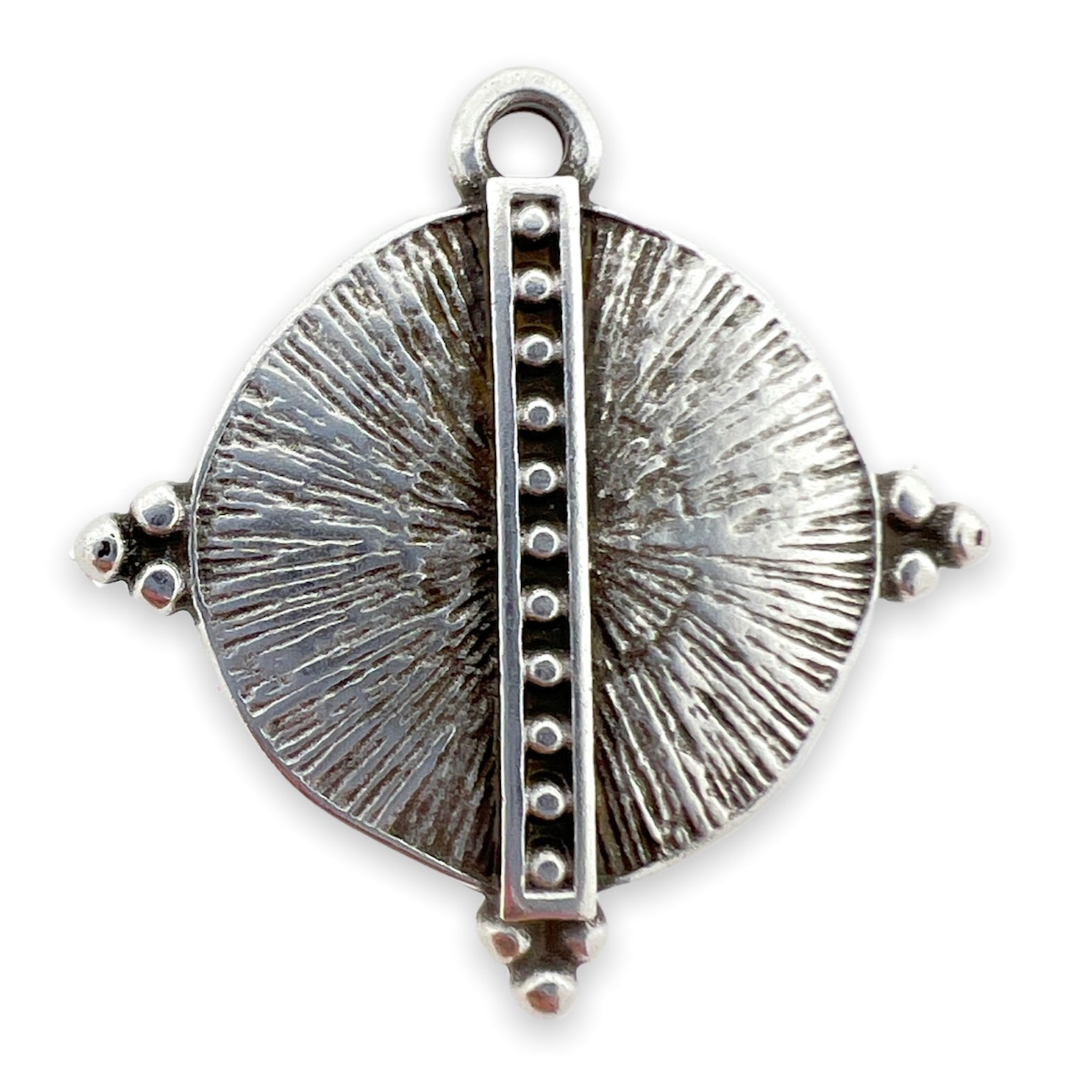 Bedel rond motief Zilver DQ 21x22mm-bedels-Kraaltjes van Renate