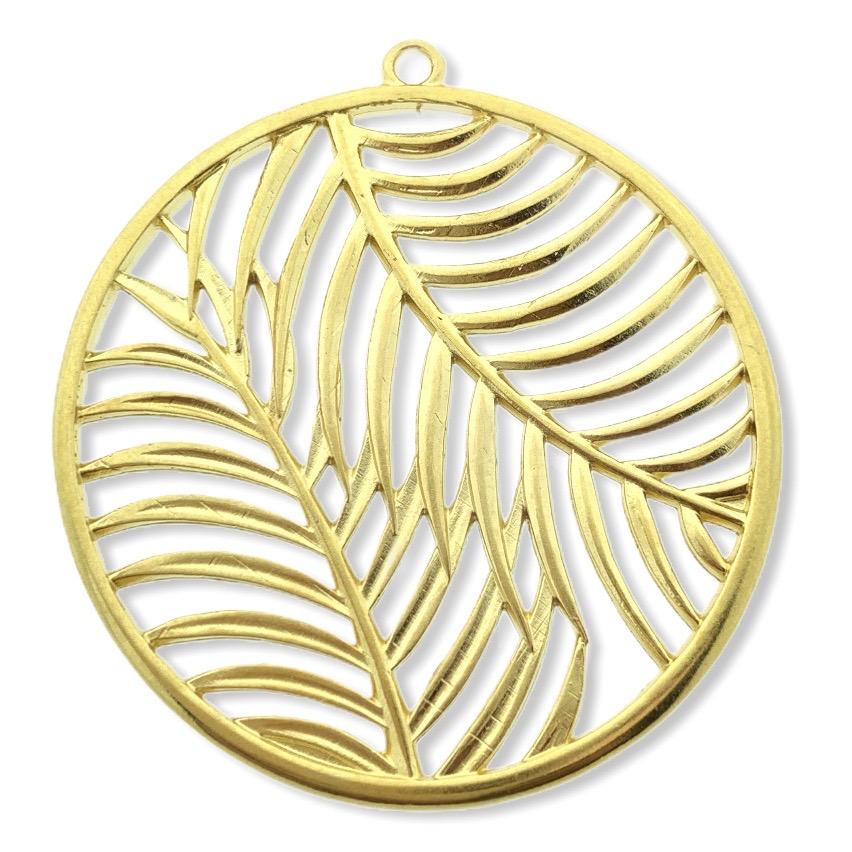 Bedel rond palm leafs Goud 24kr DQ 55mm-Kraaltjes van Renate