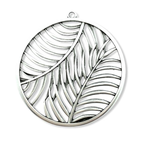 Bedel rond palm leafs Zilver DQ 55mm-Kraaltjes van Renate