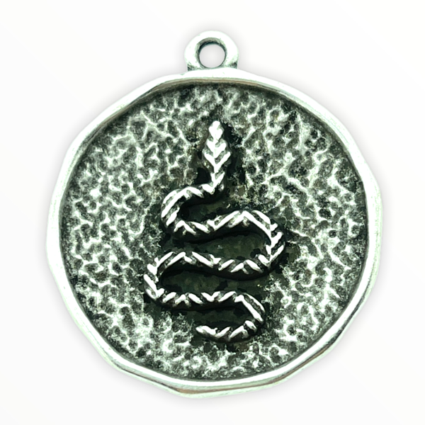 Bedel rond slang relief Zilver DQ 25x28mm-Kraaltjes van Renate