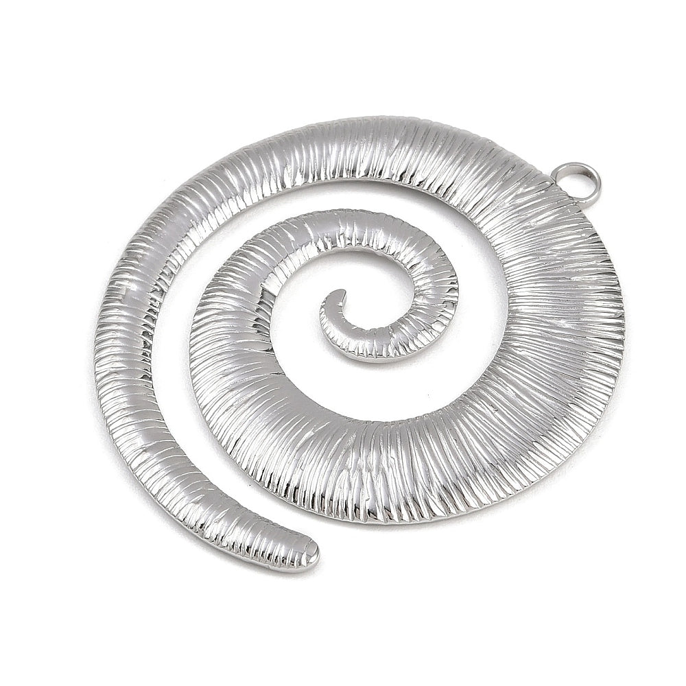 Bedel rond spiraal Zilver 48x42mm - per stuk-bedels-Kraaltjes van Renate