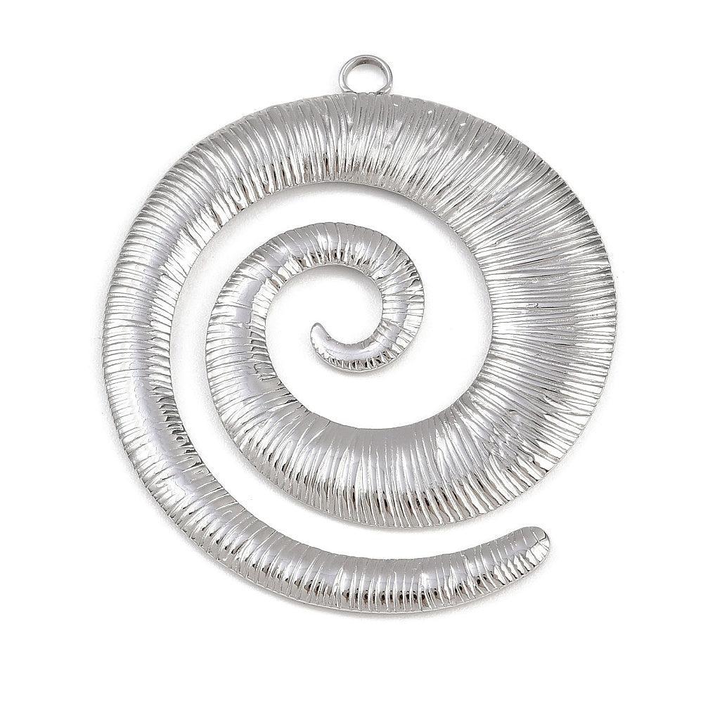Bedel rond spiraal Zilver 48x42mm - per stuk-bedels-Kraaltjes van Renate