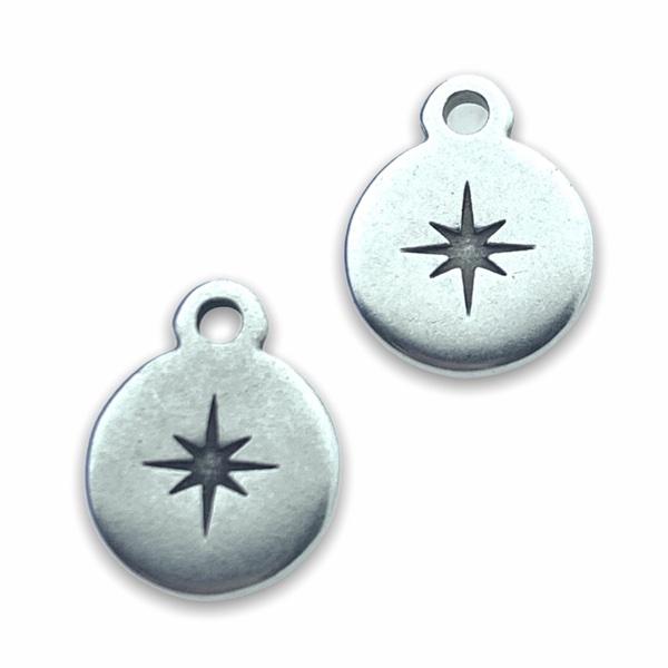 Bedel rond ster Zilver DQ 12x15mm-Kraaltjes van Renate