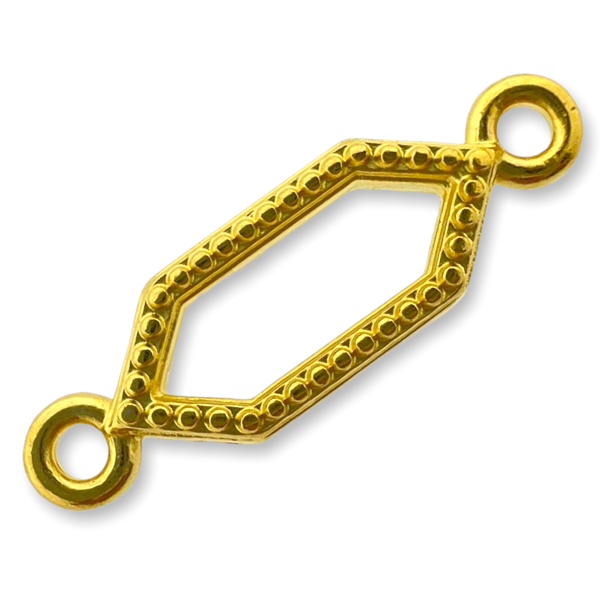 Bedel ruit Goud 24kr DQ 6x20mm-bedels-Kraaltjes van Renate