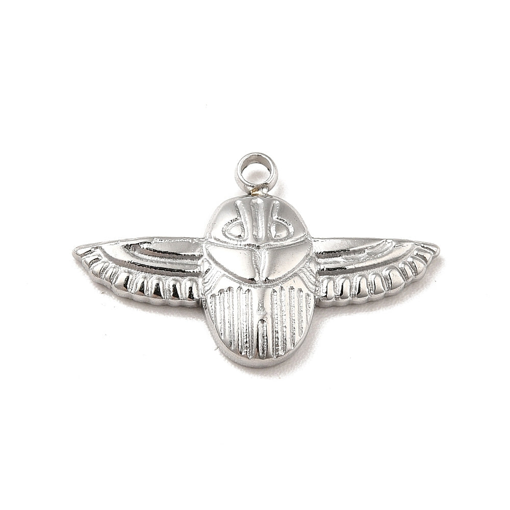 Bedel scarabee Stainless steel zilver 20mm-bedels-Kraaltjes van Renate