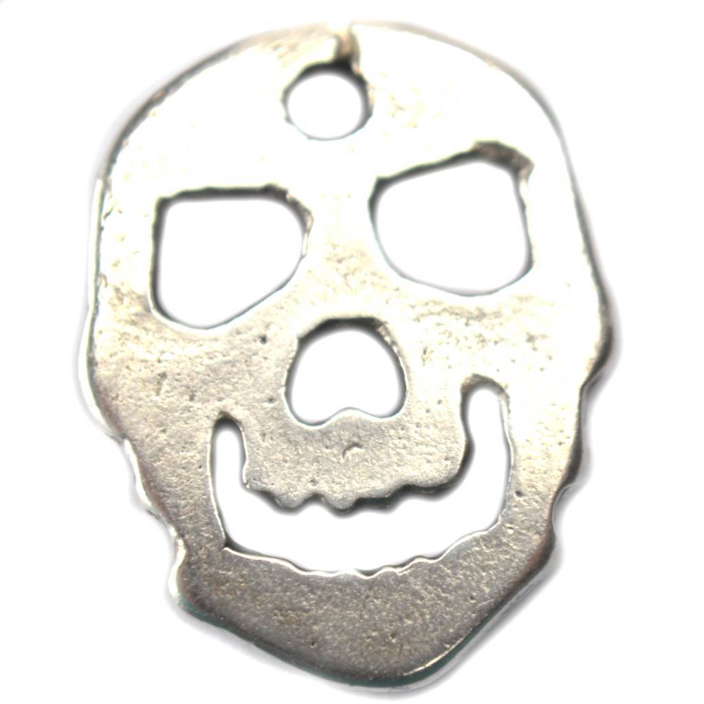 Bedel schedel metaal zilver DQ 48mm-Kraaltjes van Renate