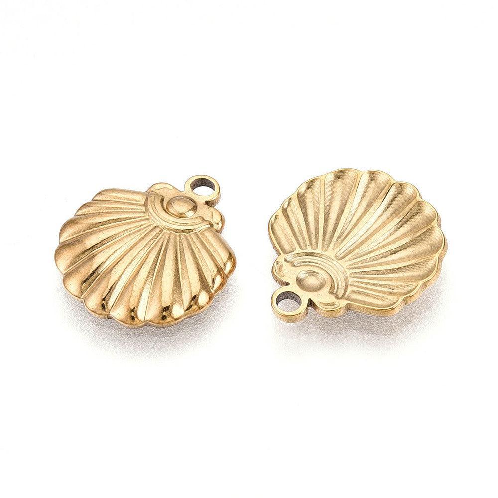 Bedel schelp 18k Glold Plated 18x16mm-bedels-Kraaltjes van Renate