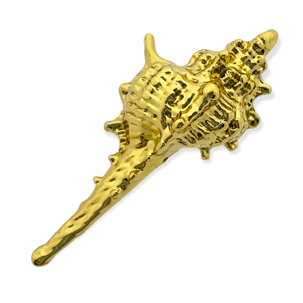 Bedel schelp Gold plated 34x15mm-bedels-Kraaltjes van Renate