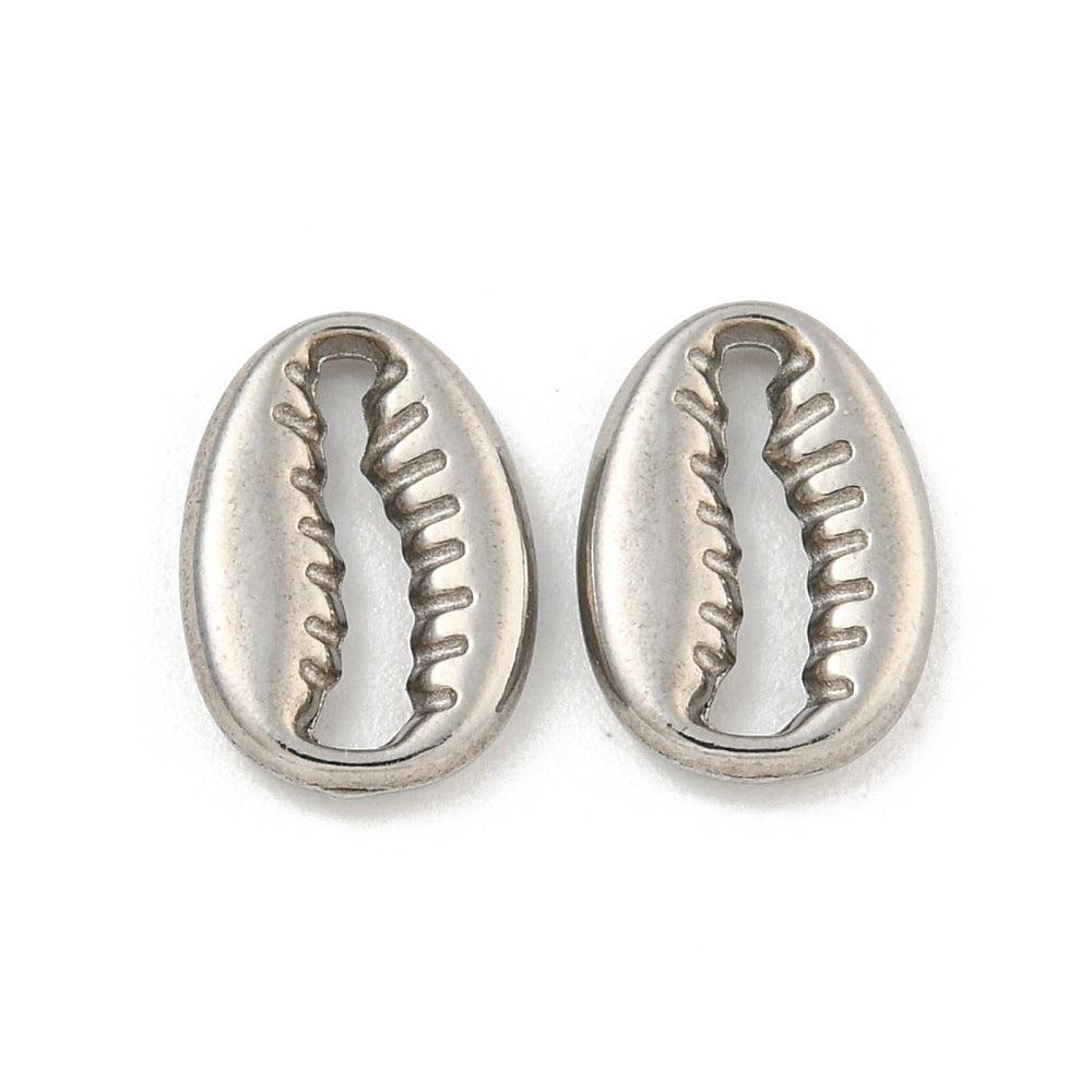 Bedel schelp RVS Zilver 11,5mm- per stuk-bedels-Kraaltjes van Renate