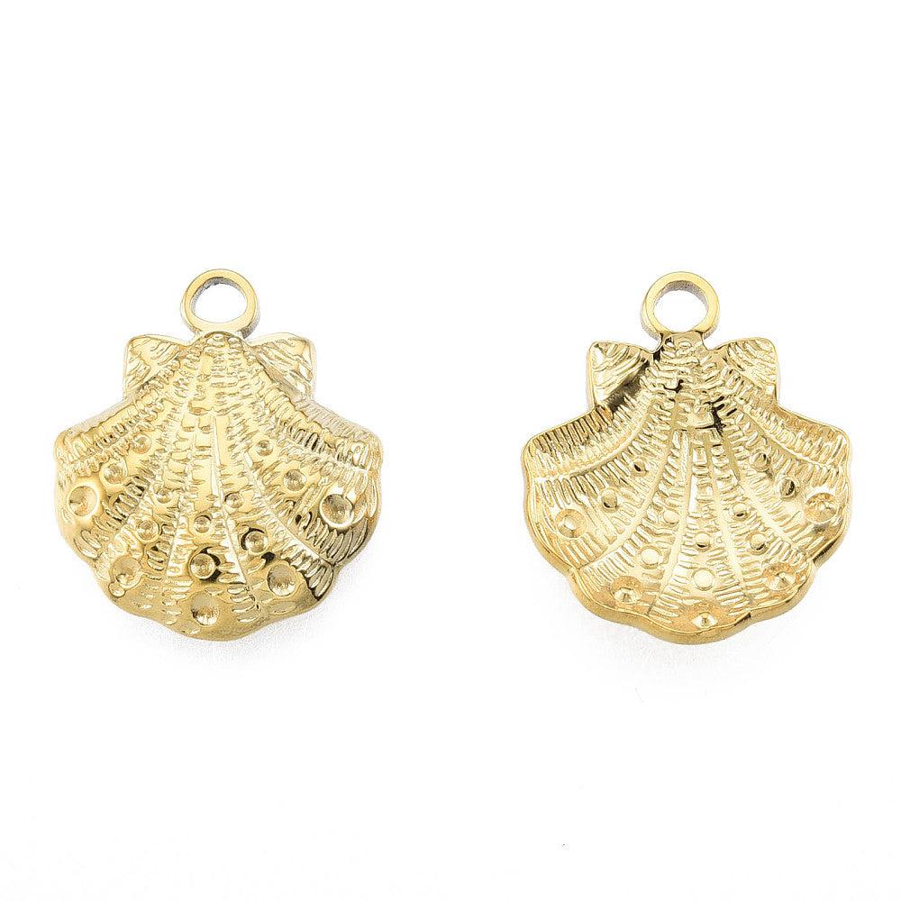 Bedel schelp Stainless steel 18k Goud 18mm-bedels-Kraaltjes van Renate