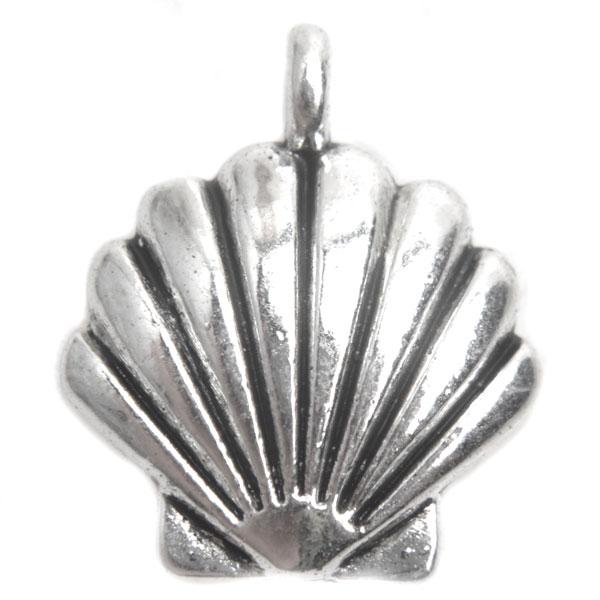 Bedel schelp Zilver 16.5x14mm - 8 stuks-Kraaltjes van Renate
