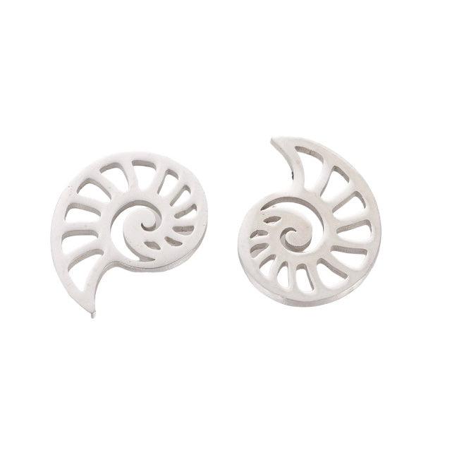 Bedel schelp conch Stainless steel zilver 11mm-bedels-Kraaltjes van Renate