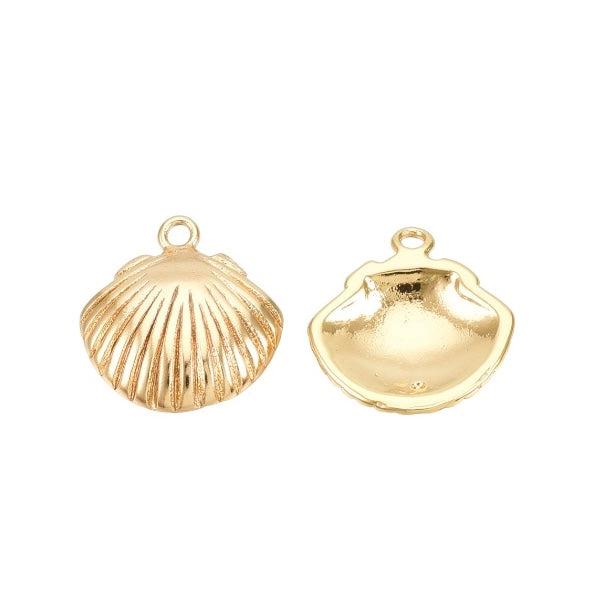 Bedel schelp goud 18K RVS 13x12mm-bedels-Kraaltjes van Renate