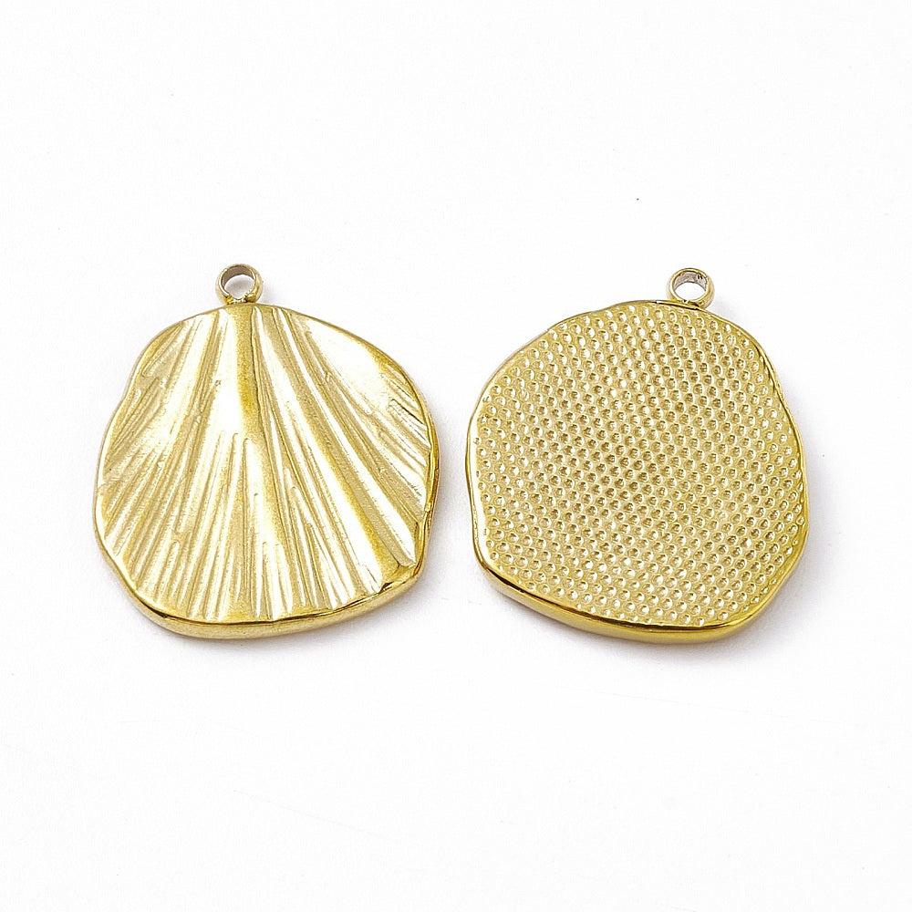Bedel schelp vorm goud 18K RVS 21x18mm-bedels-Kraaltjes van Renate