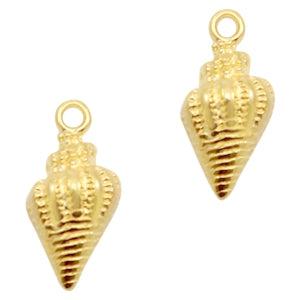 Bedel schelp wikkel Goud DQ 19x9mm - per stuk-bedels-Kraaltjes van Renate