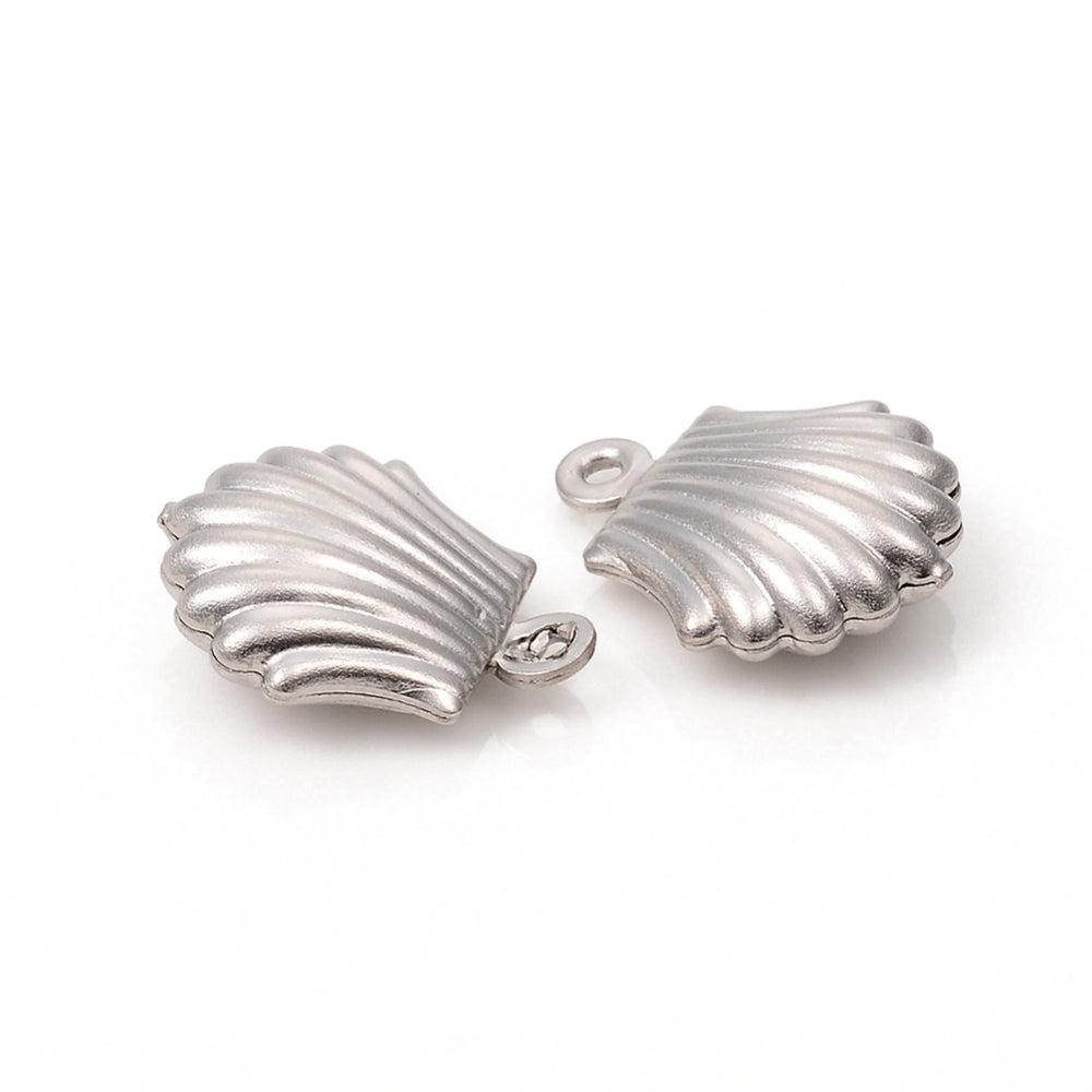 Bedel schelpje Stainless steel zilver 14mm-bedels-Kraaltjes van Renate
